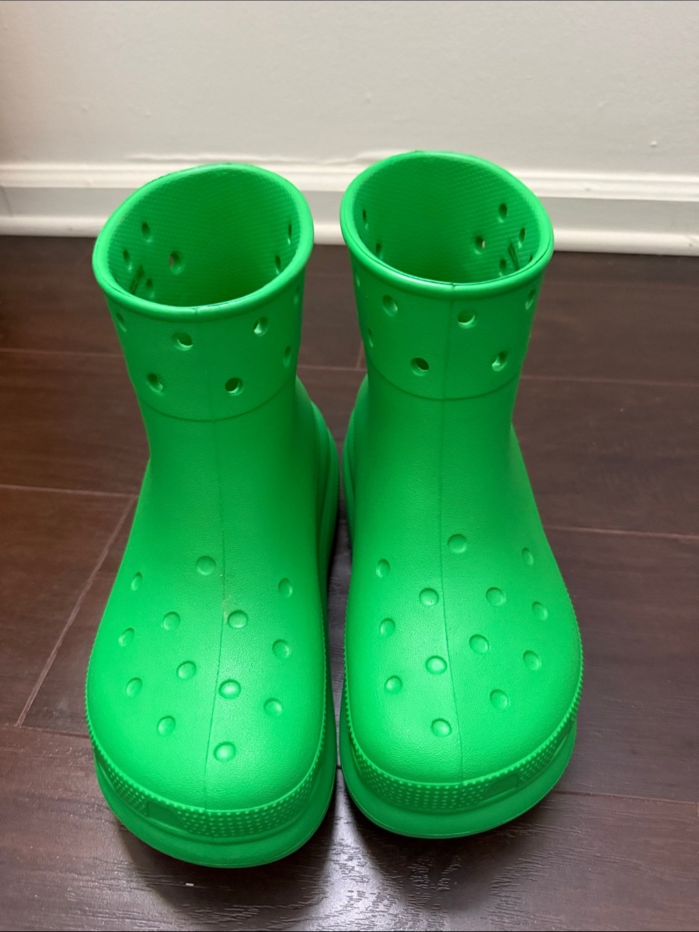 CROCS Bright Green Waterproof Slip-On Rain Boots